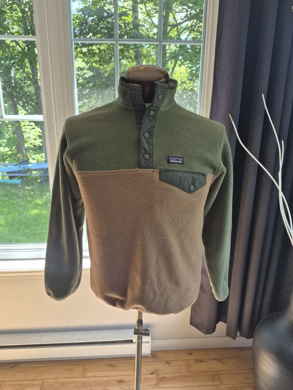 Patagonia Olive & Brown Snap-T Fleece Pullover